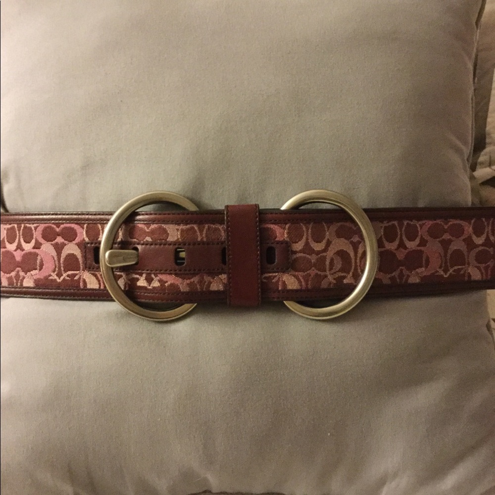 Coach Genuine Leather Logo Belt